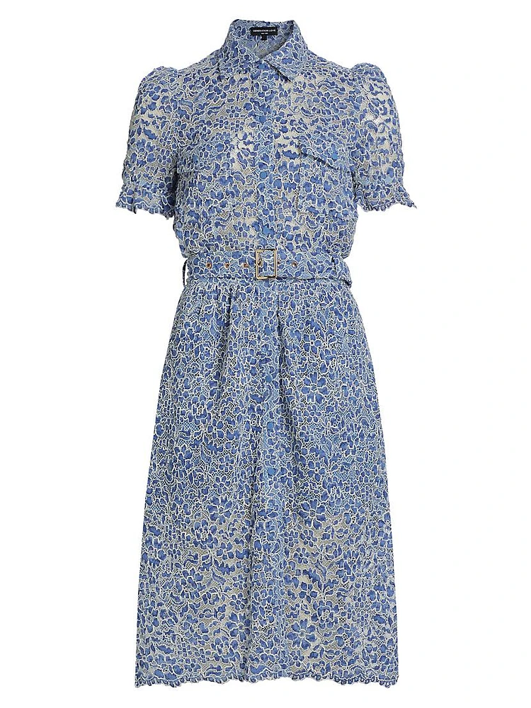 Claudia Lace Belted Shirtdress