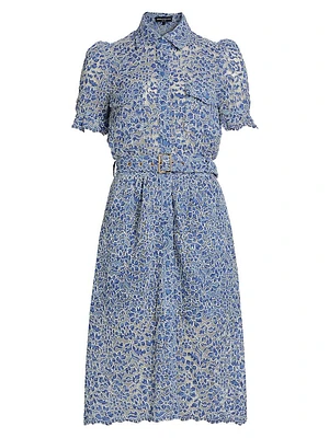 Claudia Lace Belted Shirtdress