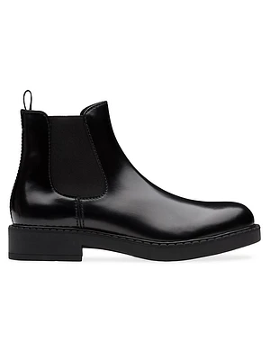 Brushed Leather Chelsea Boots