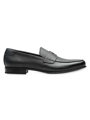 Saffiano Leather Loafers