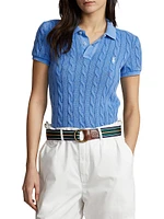 Cable-Knit Polo Shirt