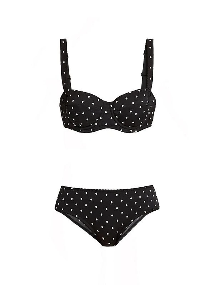 Polka-Dot Underwire 2-Piece Bikini Set