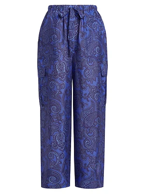 Ottie Relaxed Silk Paisley Pants