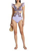 Ottie Paisley Ruffled One-Piece Swimsuit