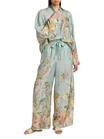 Waverly Silk Floral Relaxed Pants