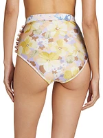 Pop Button High-Waisted Bikini Bottoms