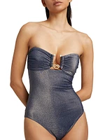 Ottie Lurex Knot Trim One-Piece Swimsuit