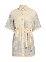 Ottie Palm Cover-Up Shirtdress