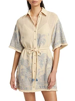 Ottie Palm Cover-Up Shirtdress