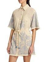 Ottie Palm Cover-Up Shirtdress