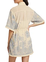 Ottie Palm Cover-Up Shirtdress