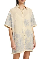 Ottie Palm Cover-Up Shirtdress