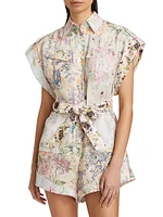 Halliday Floral Linen Romper