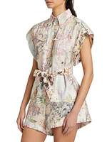 Halliday Floral Linen Romper