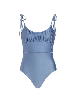 Gathered One-Piece Swimsuit