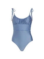 Gathered One-Piece Swimsuit