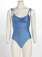 Gathered One-Piece Swimsuit