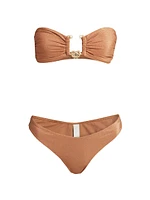 Ottie Lurex Knot Trim Bikini