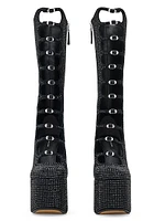 Kiki 160MM Crystal-Embellished Suede Boots