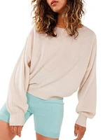 Abby Cashmere Balloon-Sleeve Sweater