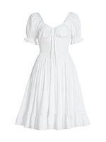 Luciana Cotton Smocked Midi-Dress