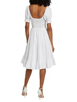 Luciana Cotton Smocked Midi-Dress