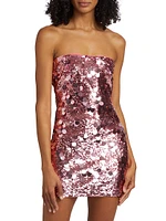 Sequined Strapless Tube Minidress