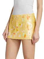 Sequined Low-Rise Miniskirt