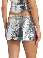 Sequined Low-Rise Miniskirt