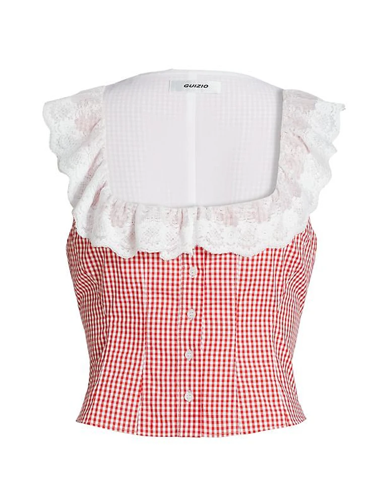 Paloma Gingham Ruffle Top