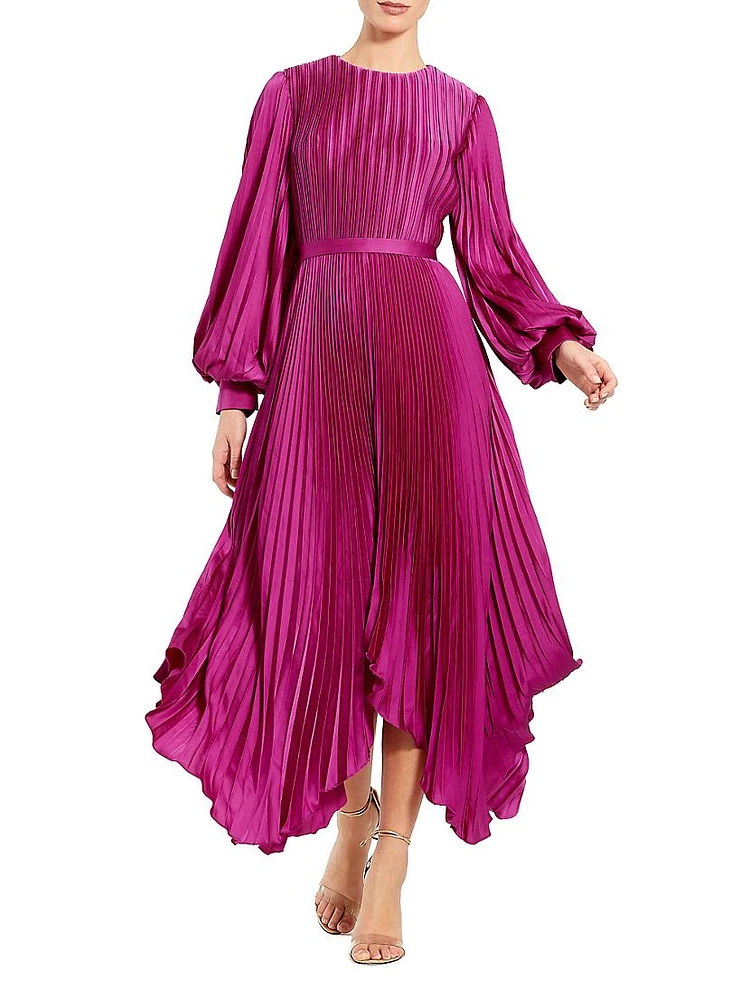 Ieena Pleated Midi-Dress