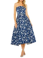 Floral Brocade Midi-Dress