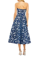 Floral Brocade Midi-Dress