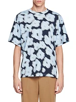 Blurry Floral Cotton T-Shirt