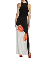 Pania Two-Tone Floral Column Dress