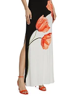 Pania Two-Tone Floral Column Dress