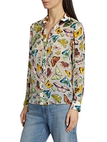 Eloise Butterfly Silk-Blend Blouse