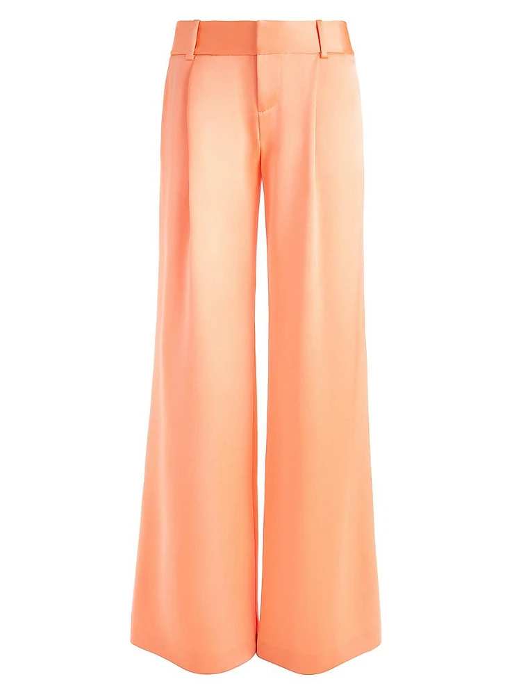 Eric Satin Low-Rise Pants