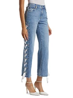 Reita Lace-Up Straight-Leg Jeans