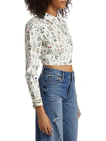 Nelson Floral Cropped Denim Jacket