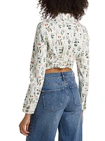 Nelson Floral Cropped Denim Jacket