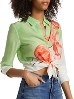 Brady Ombré Floral Silk Shirt