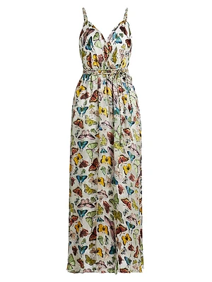 Samantha Butterfly Braided-Strap Maxi Dress