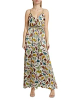 Samantha Butterfly Braided-Strap Maxi Dress