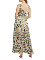 Samantha Butterfly Braided-Strap Maxi Dress