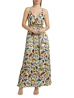 Samantha Butterfly Braided-Strap Maxi Dress