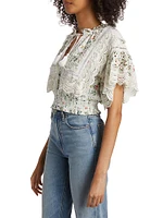 Tabitha Floral Lace Tassel Blouse