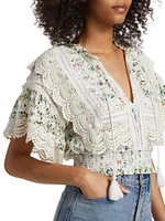 Tabitha Floral Lace Tassel Blouse