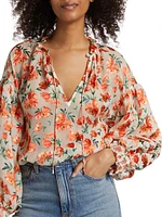 Julius Floral Silk-Blend Blouse