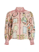 Tiffie Blouson-Sleeve Shirt